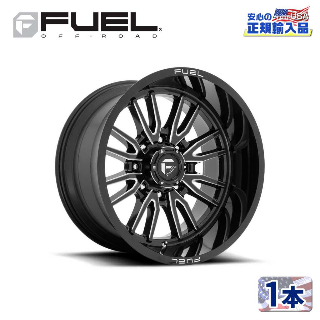 Rakuten - 【FUEL OFFROAD（フューエルオフロード）正規輸入総代理店】20インチアルミホイール 1本汎用 D761 CLASH8 クラッシュエイト グロスブラックミルド20×9 8H 165.1 +1 CB125.1