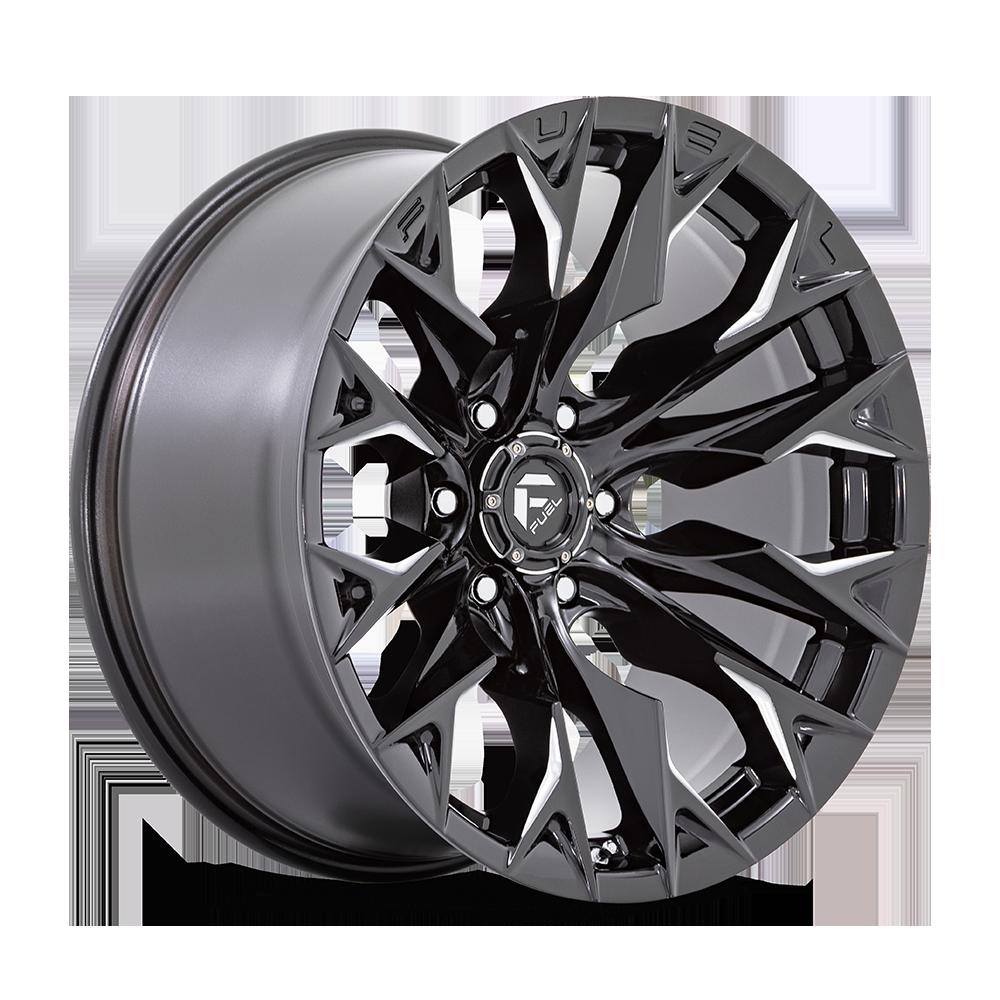 樂天商城 - 【FUEL OFFROAD (フューエルオフロード) 正規代理店】22インチアルミホイール 1本D803 FLAME 6(フレーム シックス)22×12 6H135 -44 CB87.1グロスブラックミルド 汎用/D80322208947