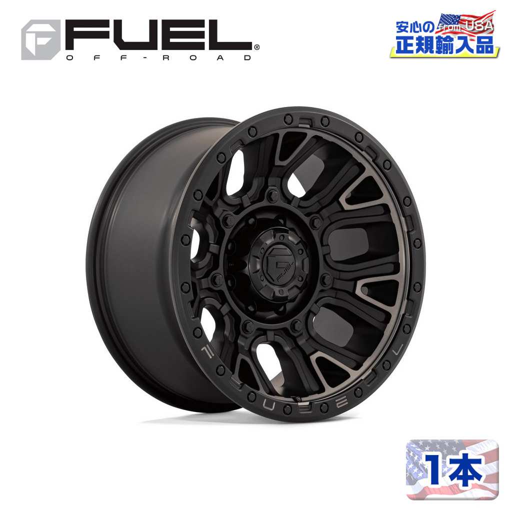 【FUEL OFFROAD (フューエルオフロード) 正規代理店】20インチアルミホイール 1本D824 TRACTION(トラクション)20×10 8H180 -18 CB124.2MATTE BLACK W/ DOUBLE DARK TINT 汎用/D82420001847
