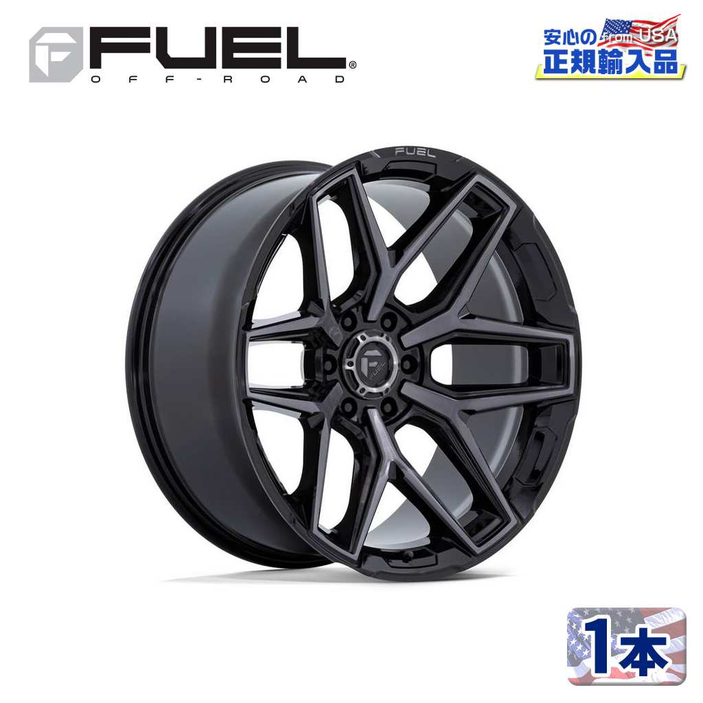 Rakuten - 【FUEL OFFROAD (フューエルオフロード) 正規代理店】18インチアルミホイール 1本FC854BT FLUX フラックス GLOSS BLACK BRUSHED WITH GRAY TINT18×9J 6H 139.7 +1 CB106.1