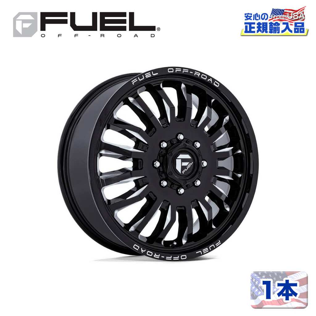 樂天商城 - 【FUEL OFFROAD 正規品】22インチ アルミホイール 1本D868 ARC 22×8.25 8H 210 -201 CB154.3GLOSS BLACK MILLED(グロスブラックミルド)汎用/D86822829325