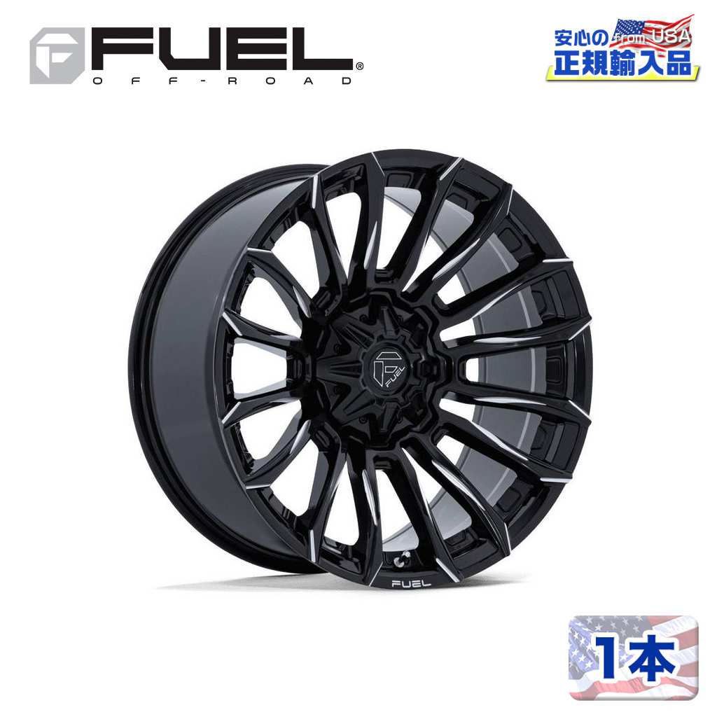 樂天商城 - 【FUEL OFFROAD 正規品】22インチ アルミホイール 1本FC889 BLADE 22×10 8H 165.1 -18 CB125.1 GLOSS BLACK MILLED(グロスブラックミルド)汎用/FC889BE22108018N