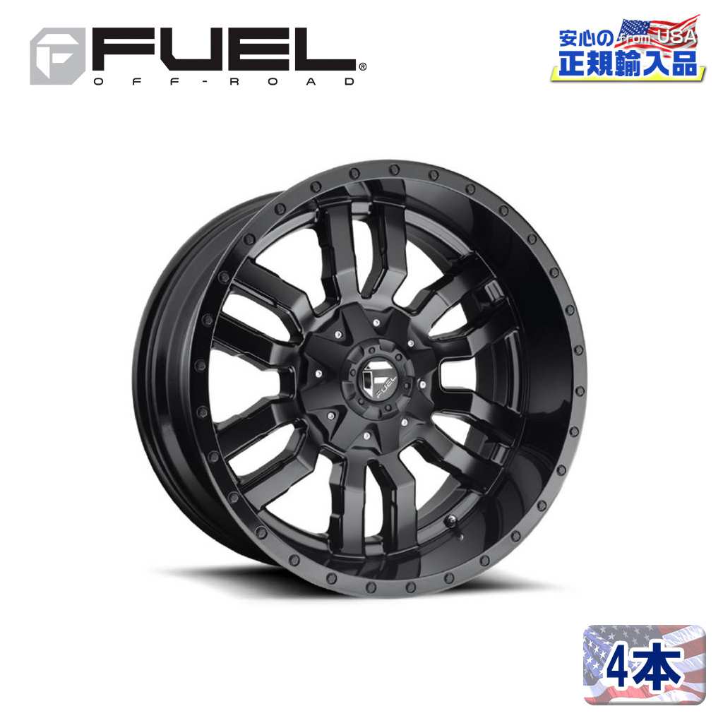 【FUEL OFFROAD (フューエルオフロード) 正規代理店】18インチアルミホイール 4本セットD596 SLEDGE スレッジ18×8 5H114.3/120 35 CB72.56MATTE BLACK GLOSS BLACK LIP 汎用/D59618805259