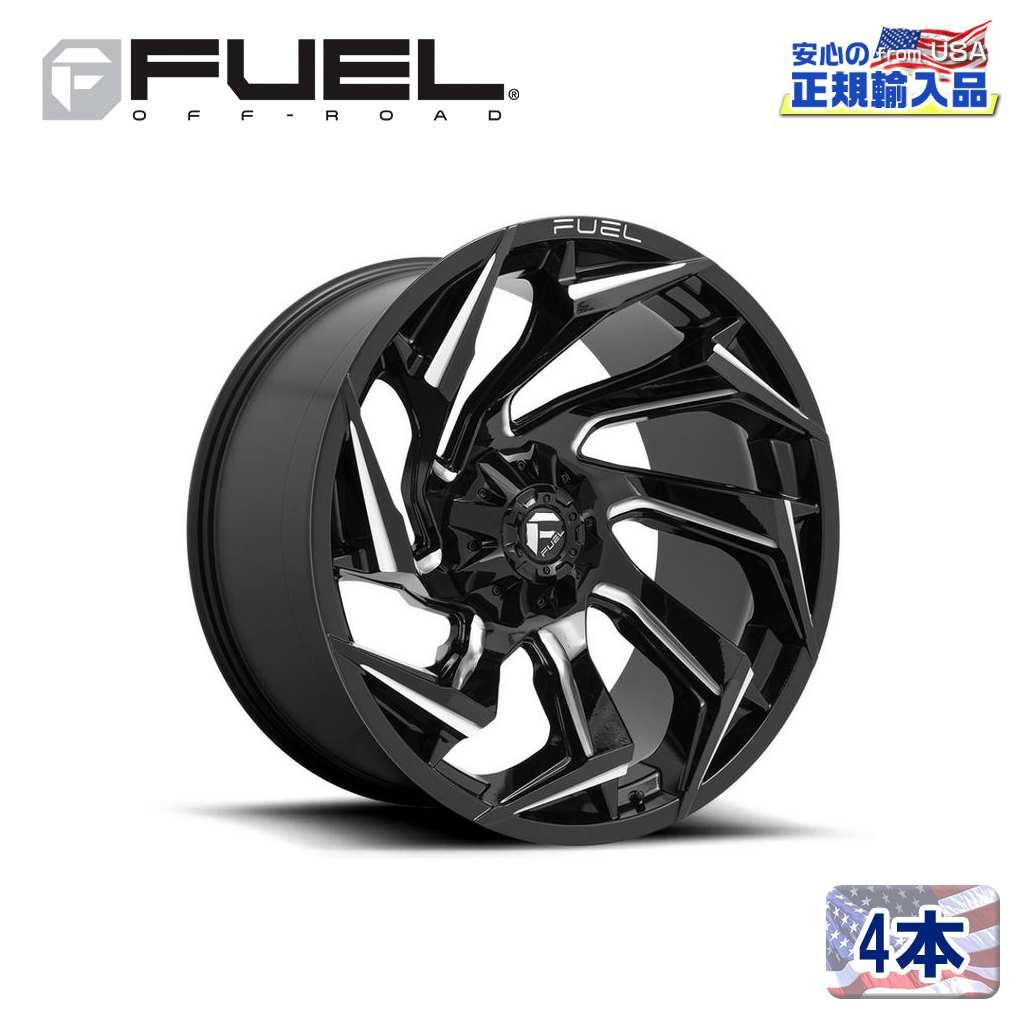 【FUEL OFFROAD（フューエルオフロード）正規輸入総代理店】17インチアルミホイール 4本汎用 D753 REACTION リアクション グロスブラックミルド17×9 6H 135/139.7 -12 CB106.1