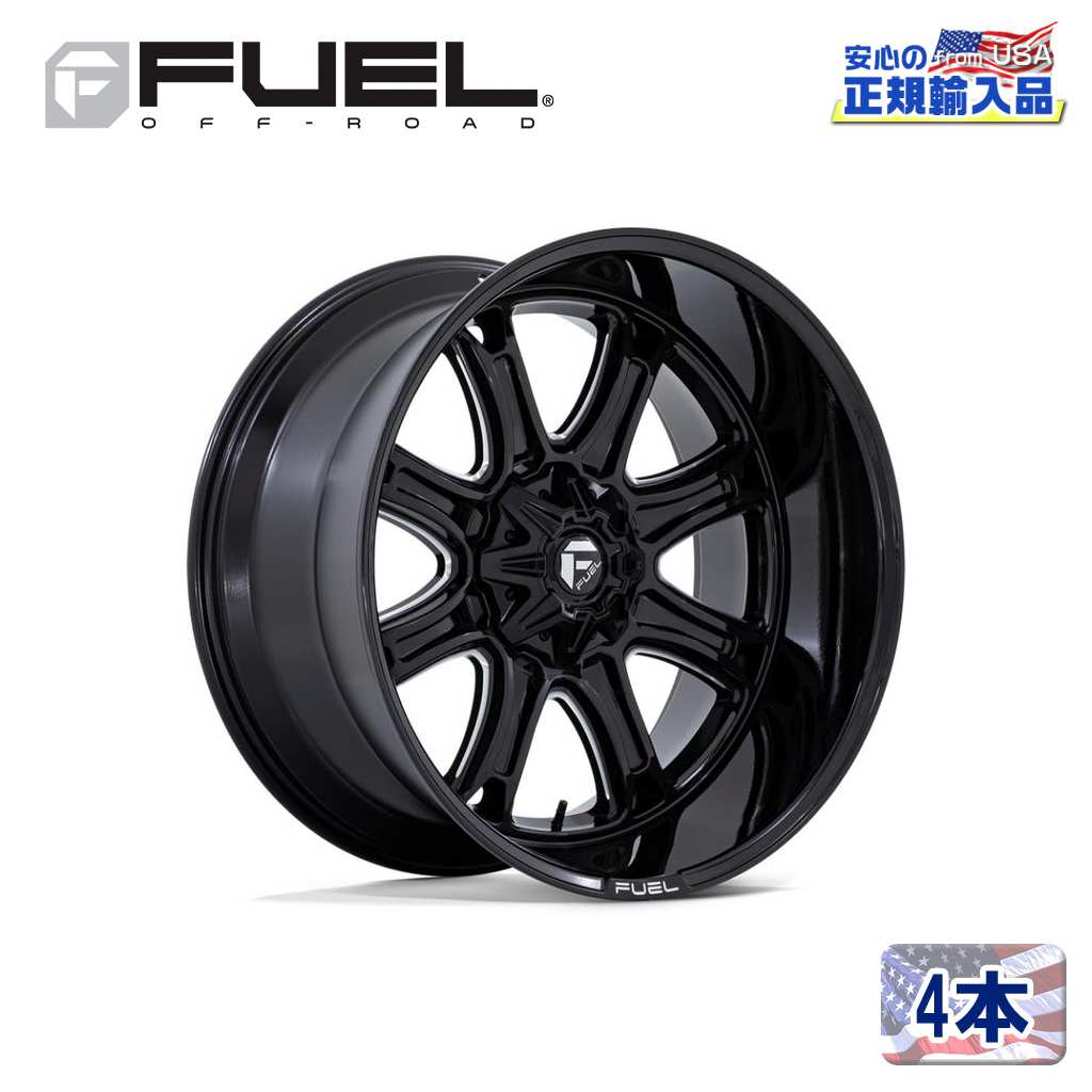 【FUEL OFFROAD(フューエルオフロード)正規代理店】22インチアルミホイール 4本DARKSTAR FC853BE22×10 6H 135/139.7 +10 CB106.1グロスブラックミルド 汎用