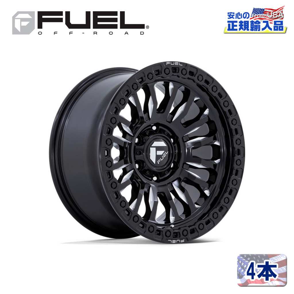 【FUEL OFFROAD(フューエルオフロード)正規代理店】18インチアルミホイール 4本RINCON SBL FC857BE18×9 8H 165.1 -12 CB125.1グロスブラックミルド 汎用