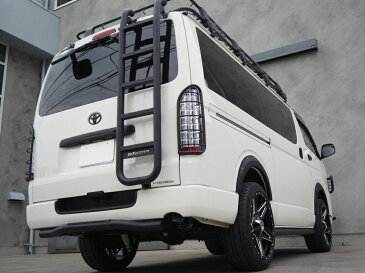 レビュークーポン対象商品 【GI★GEAR】 HULK リアバー リアガード スチール製 マッドブラック TOYOTA トヨタ HIACE ハイエース 200系 ナロー 2004-2020