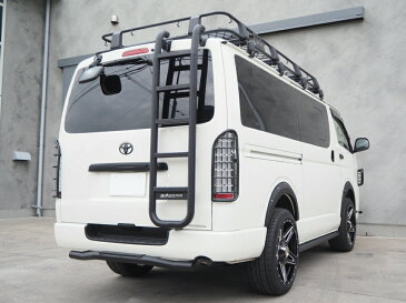 レビュークーポン対象商品 【GI★GEAR】 HULK リアバー リアガード スチール製 マッドブラック TOYOTA トヨタ HIACE ハイエース 200系 ナロー 2004-2020