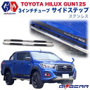 【GI★GEAR (ジーアイ・ギア) 社製】 ハイラックス サイドステップ サイドガード 3インチ サイド チューブバー ステンレス製 TOYOTA トヨタ HILUX GUN125 2017- 外装パーツ カスタム パーツ【】