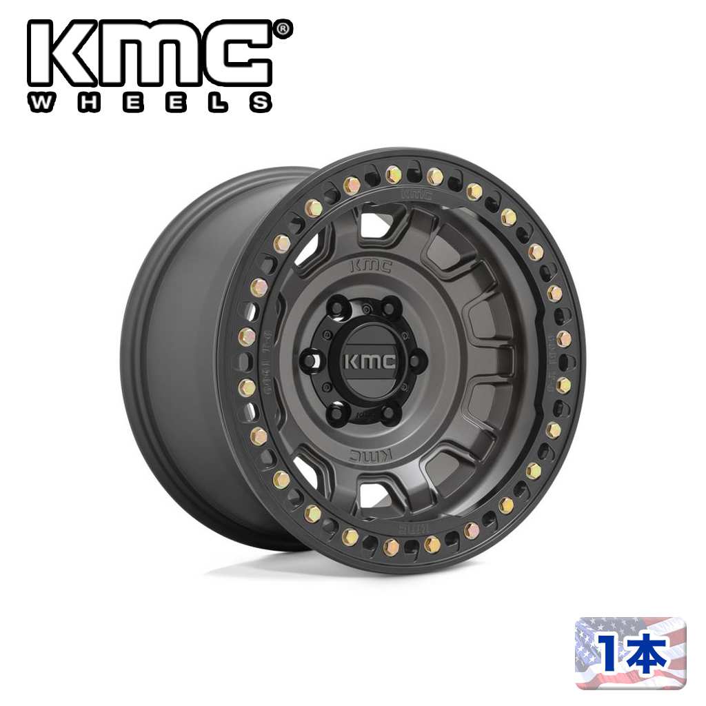 Rakuten - 【KMC（ケーエムシー）日本販売代理店】17インチアルミホイール 1本汎用 KM236 TANK BEADLOCK ANTHRACITE17×9J 8H 170 -38 CB125.1