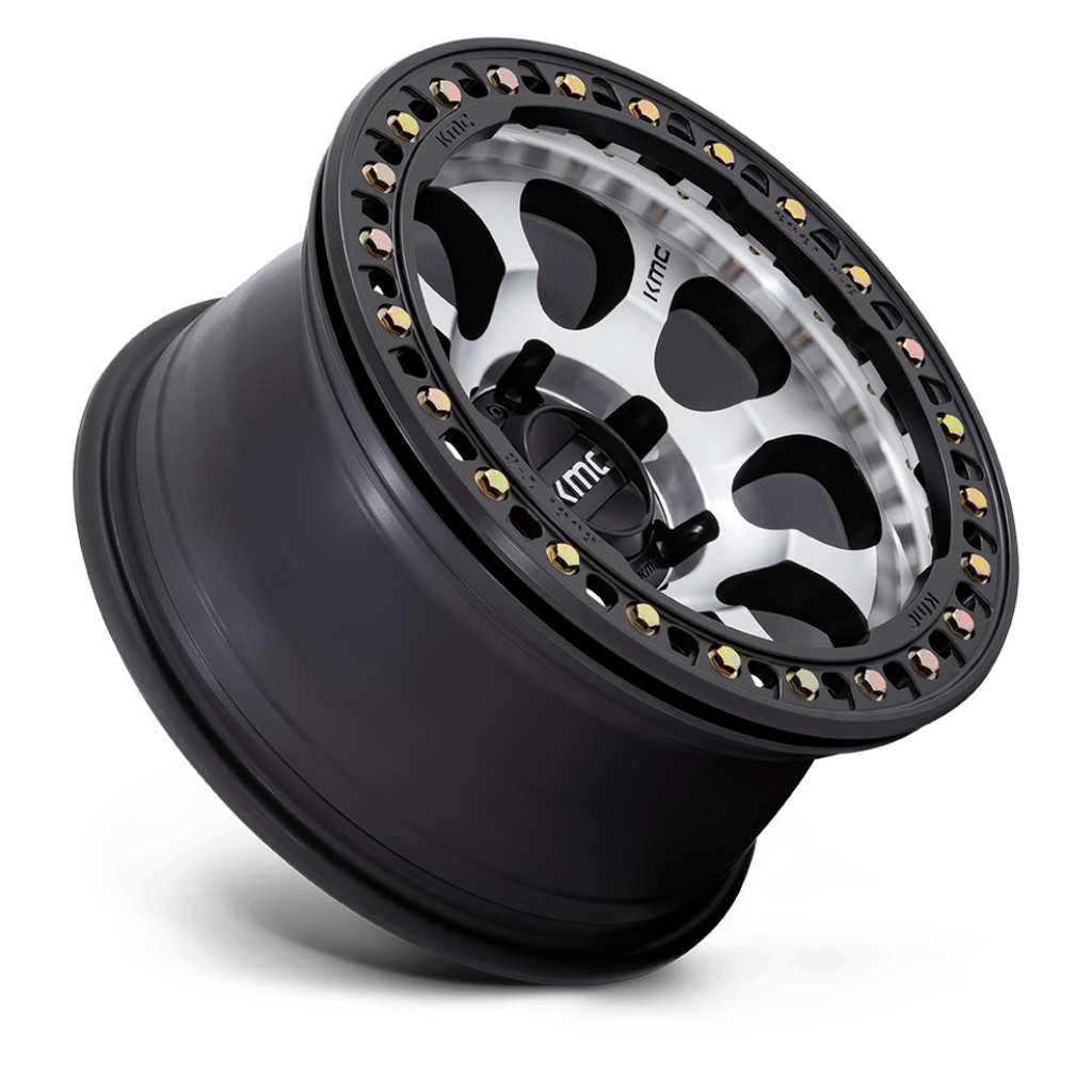 【KMC（ケーエムシー）日本販売代理店】17インチアルミホイール 1本汎用 KM237 RIOT BEADLOCK MACHINED FACE SATIN BLACK WINDOWS & RING17×8.5J 6H 139.7 ±0 CB108