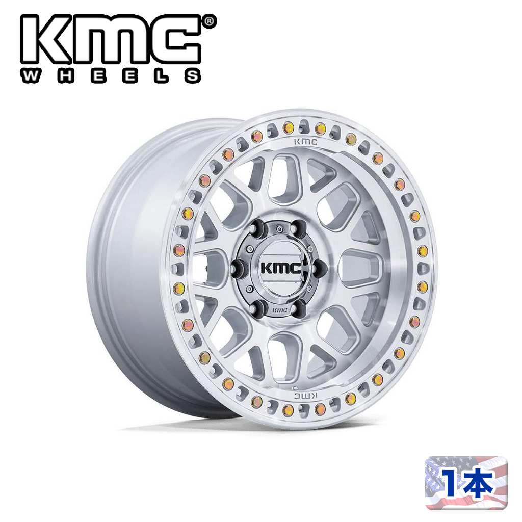 Rakuten - 【KMC 正規品】20インチホイール 1本KM549 GRS 20×9 8H 180 +18 CB124.2GLOSS SILVER W/ MACHINED FACE汎用/KM54929088418