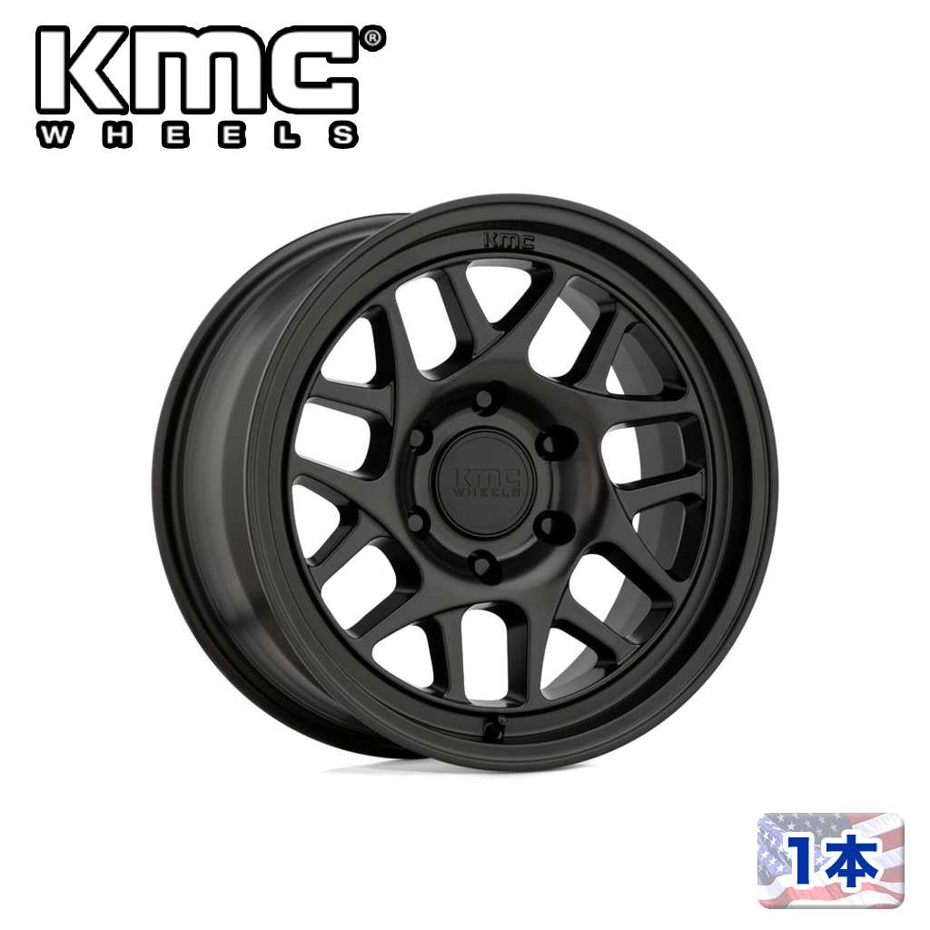 【KMC（ケーエムシー）日本販売代理店】17インチアルミホイール 1本汎用 KM717 BULLY OL SATIN BLACK17..