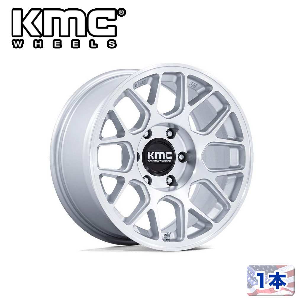 17インチホイール 1本KM730 HATCHET 17×8.5 5H 127 +25 CB71.5GLOSS SILVER W/ MACHINED FACE汎用/KM730SD17855025