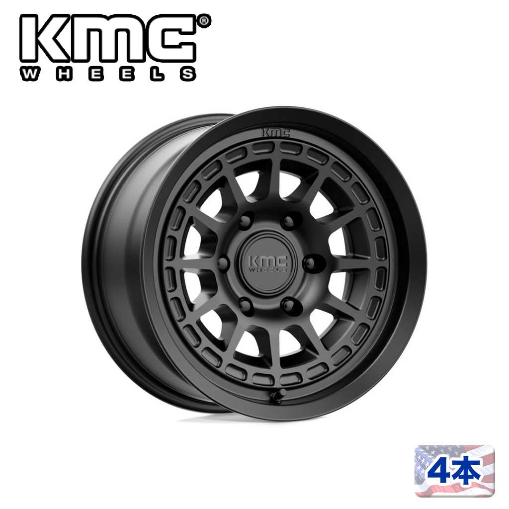 【KMC（ケーエムシー）日本販売代理店】17インチアルミホイール 4本汎用 KM719 CANYON SATIN BLACK17×8J 6H 139.7 +35 CB100.3