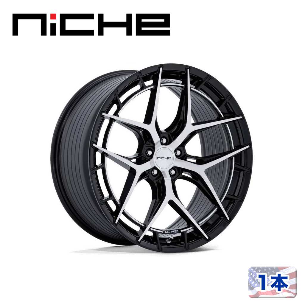 樂天商城 - 【NICHE 正規品】22インチ アルミホイール 1本NC286 RIVIERA 22×9 5H 114.3 +38 CB72.56GLOSS BLACK W/ MACHINED FACE(グロスブラック/マシーンドフェイス)汎用/NC286BD22901238