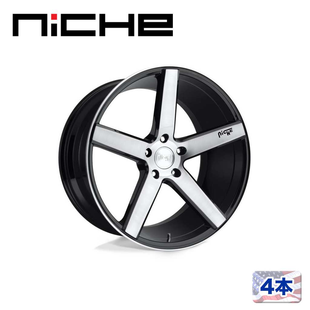 【NICHE（ニッチェ）日本総代理店】20インチアルミホイール 4本汎用 M124 MILAN グロスブラックブラッシュ20×8.5J 5H 112 +34 CB66.56