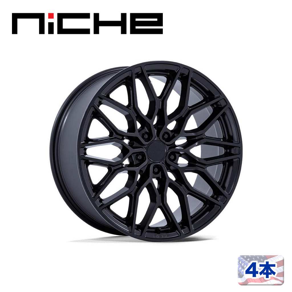 Rakuten - 【NICHE 正規品】22インチ アルミホイール 4本NC277 CALABRIA 5 22×9 5H 112 +20 CB66.56MATTE BLACK(マットブラック)汎用/NC277MX22905720