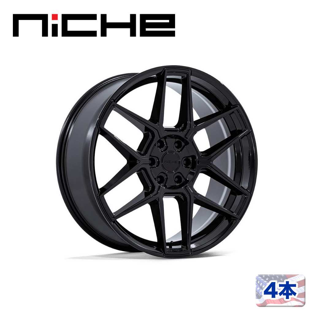 Rakuten - 【NICHE 正規品】20インチ アルミホイール 4本NC281 RISE 20×9 5H 112 +15 CB66.56GLOSS BLACK(グロスブラック)汎用/NC281BX20905715