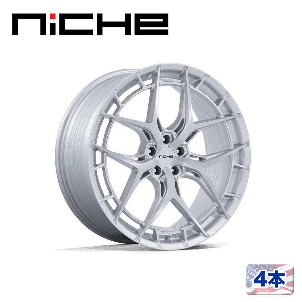 【NICHE 正規品】20インチ アルミホイール 4本NC286 RIVIERA 20×10.5 5H 120 +38 CB72.56GLOSS SILVER W/ BRUSHED FACE(グロスシルバー/ブラッシュドフェイス)汎用/NC286SR20054938