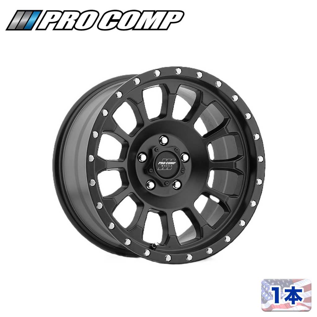 【PRO COMP 正規品】17インチアルミホイール 1本PA34 ROCKWELL サテンブラック17×8.5J 5H 127 ±0 CB71.5Jeep ジープ JK/JLラングラー・JTグラディエーター