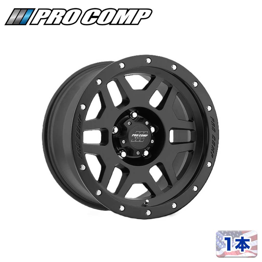 Rakuten - 【PRO COMP 正規品】18インチアルミホイール 1本 PA41 PHASER18×9J 6H 135 ±0 CB87.1サテンブラック 汎用