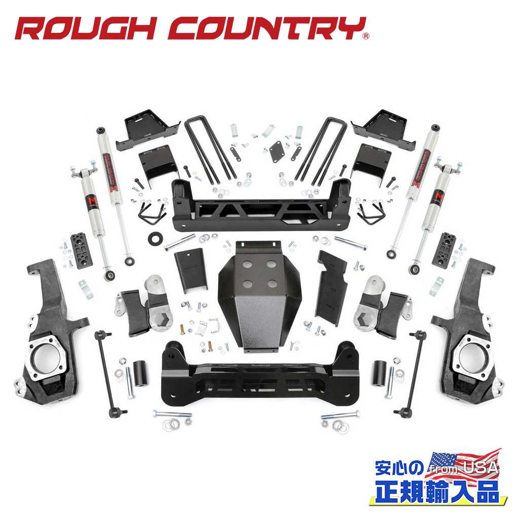 【ROUGH COUNTRY(ラフカントリー)正規輸入総代理店】7インチリフトアップキット/サスキットM1モノチューブショック付きChevrolet Silverado シボレー シルバラードGMC Sierra シエラ 2500HD 2020年〜2024年