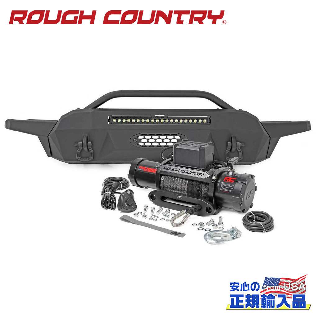 乐天商城 - 【ROUGH COUNTRY(ラフカントリー)正規代理店】ハイクリアランスシリーズ フロントバンパー ブラックシリーズLEDライト・PRO12000S ウインチ付きTOYOTA Tacoma トヨタ タコマ 4WD2016年〜2023年