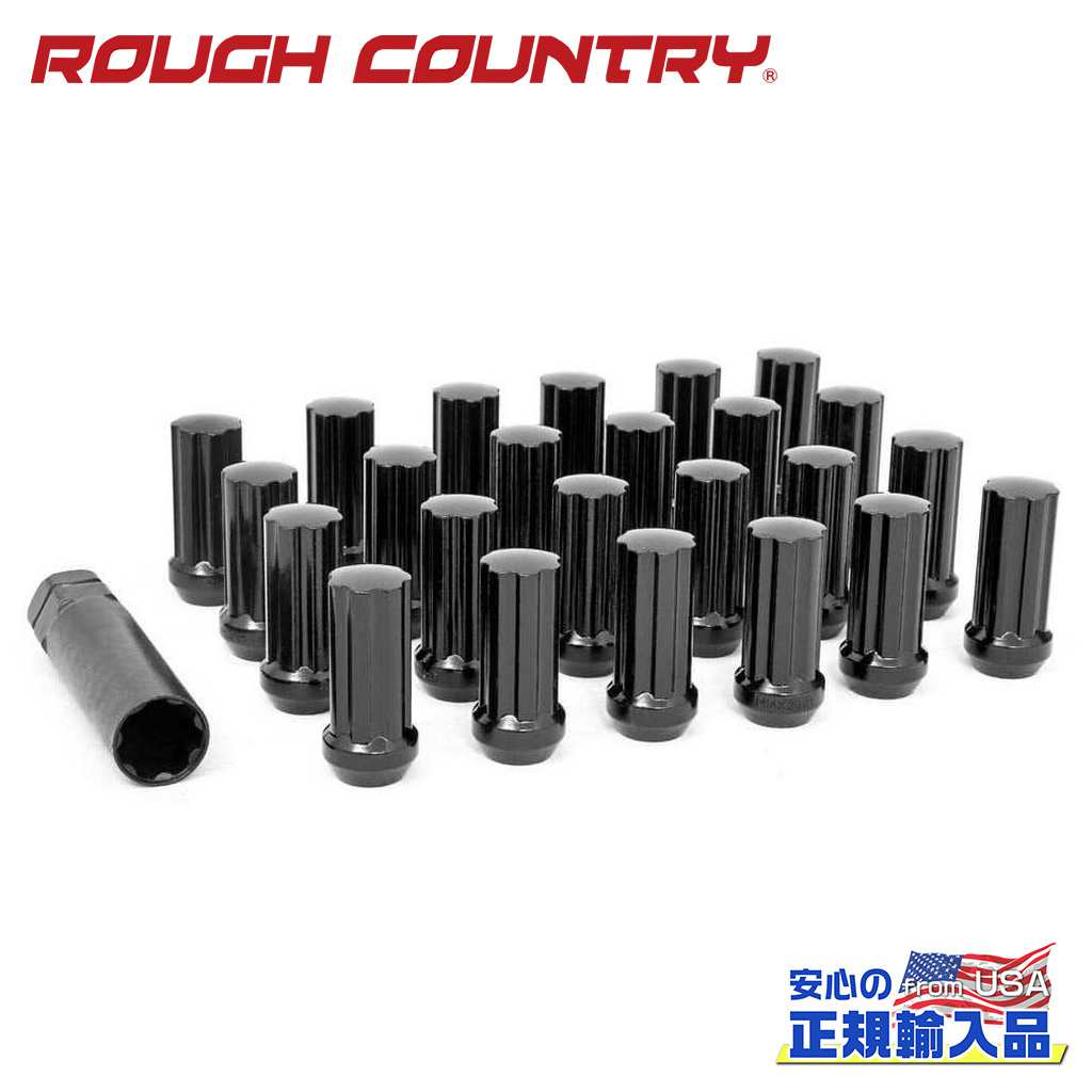 【ROUGH COUNTRY(ラフカントリー)正規輸入総代理店】ラグナットセットブラック M14×1.5 32個 汎用