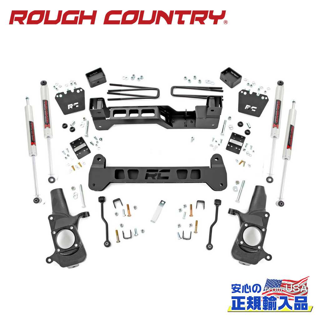 【ROUGH COUNTRY(ラフカントリー)正規輸入総代理店】6インチリフトアップキット/サスキット2WD専用 M1モノチューブショック付きChevrolet Silverado シボレー シルバラードGMC Sierra シエラ 2500HD 2001年～2010年