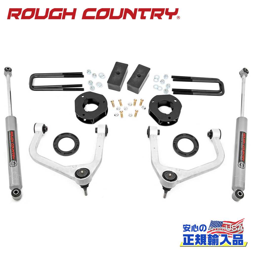 樂天商城 - 【ROUGH COUNTRY(ラフカントリー)正規輸入総代理店】3.5インチリフトアップキット/サスキット マルチリーフスプリングタイプ用 M1ストラット/M1リアショック付きGMC Sierra シエラ 1500 2WD/4WD2019年〜現行