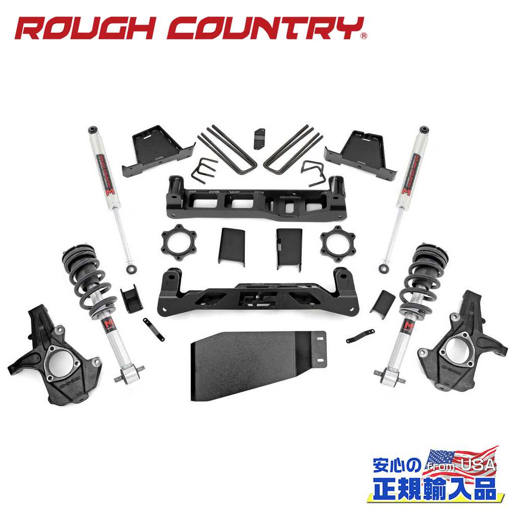 【ROUGH COUNTRY(ラフカントリー)正規輸入総代理店】7.5インチリフトアップキット/サスキットM1ストラット/M1リアショック付きChevrolet シボレー シルバラードGMC シエラ 1500 2007年〜2013年