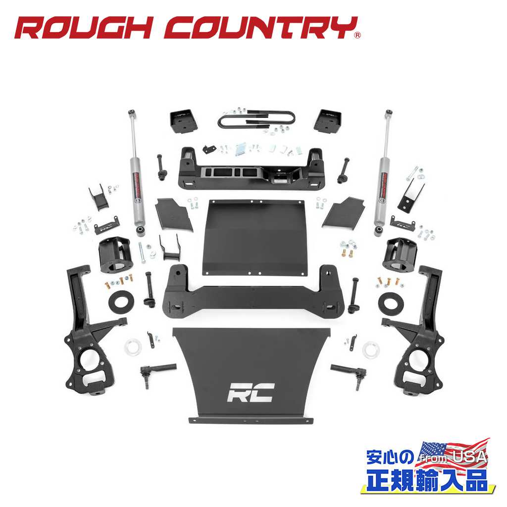 【ROUGH COUNTRY(ラフカントリー)正規輸入総代理店】6インチリフトアップキット/サスキット 4.3L/5.3L/6.2L車用 ストラットスペーサー/N3ショック付きGMC Sierra シエラ 1500 4.3L/5.3L/6.2L2019年〜現行