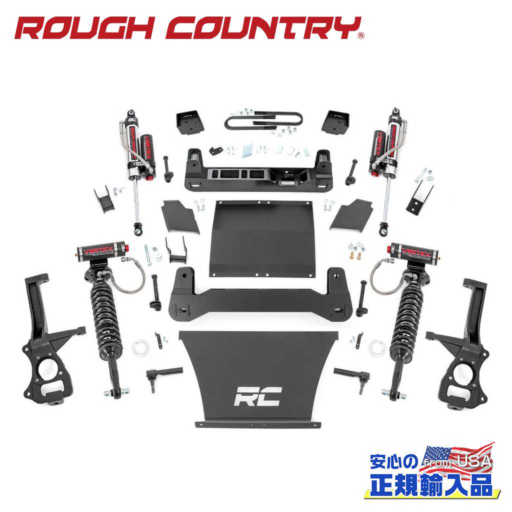 【ROUGH COUNTRY(ラフカントリー)正規輸入総代理店】6インチリフトアップキット/サスキット4.3L/5.3L/6.2L車用Vertexコイルオーバー/ショック付きGMC Sierra シエラ 1500 2019年～2023年