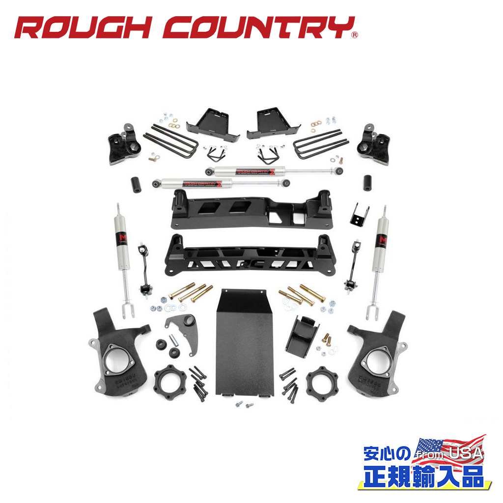 【ROUGH COUNTRY(ラフカントリー)正規輸入総代理店】6インチリフトアップキット/サスキットM1モノチューブショック付きChevrolet Silverado シボレー シルバラードGMC Sierra シエラ 1500 1999年～2006年クラシック 2007年