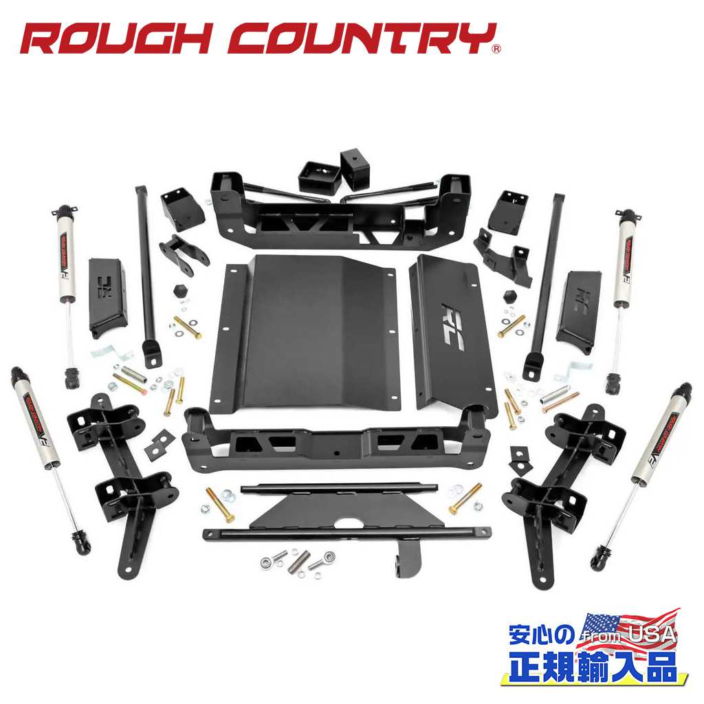 【ROUGH COUNTRY(ラフカントリー)正規輸入総代理店】4インチリフトアップキット/サスキット6穴ホイール装着車専用 M1モノチューブショック/アシストリンク付きChevrolet シボレー/GMC C1500/K1500 トラック・SUV 1988年〜1999年