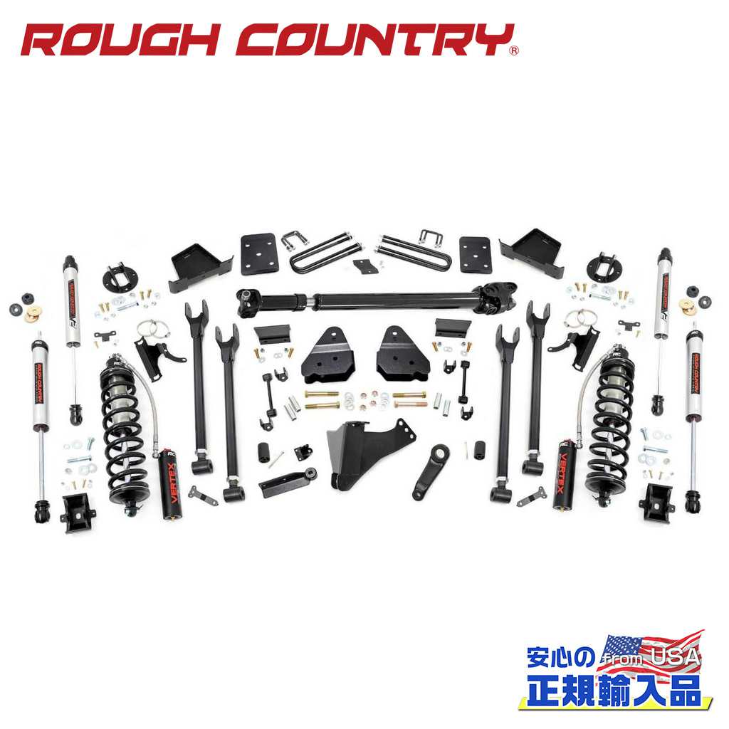 【ROUGH COUNTRY(ラフカントリー)】6インチリフトアップキット/サスキットディーゼル車 純正リアオーバーロードスプリング装着車車軸4インチ Fドライブシャフトあり V2ショック付きFord Super Duty フォード スーパーデューティー F250/F350 2017年～2022年