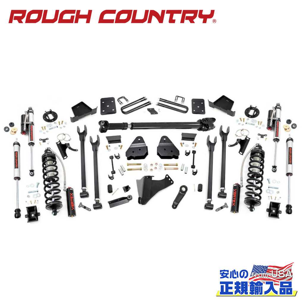 【ROUGH COUNTRY ラフカントリー】6インチリフトアップキット/サスキットディーゼル車 純正リアオーバーロードスプリング装着車車軸4インチ Fドライブシャフト有 Vertexショック付Ford Super Duty フォード スーパーデューティー F250/F350 2017年～2022年