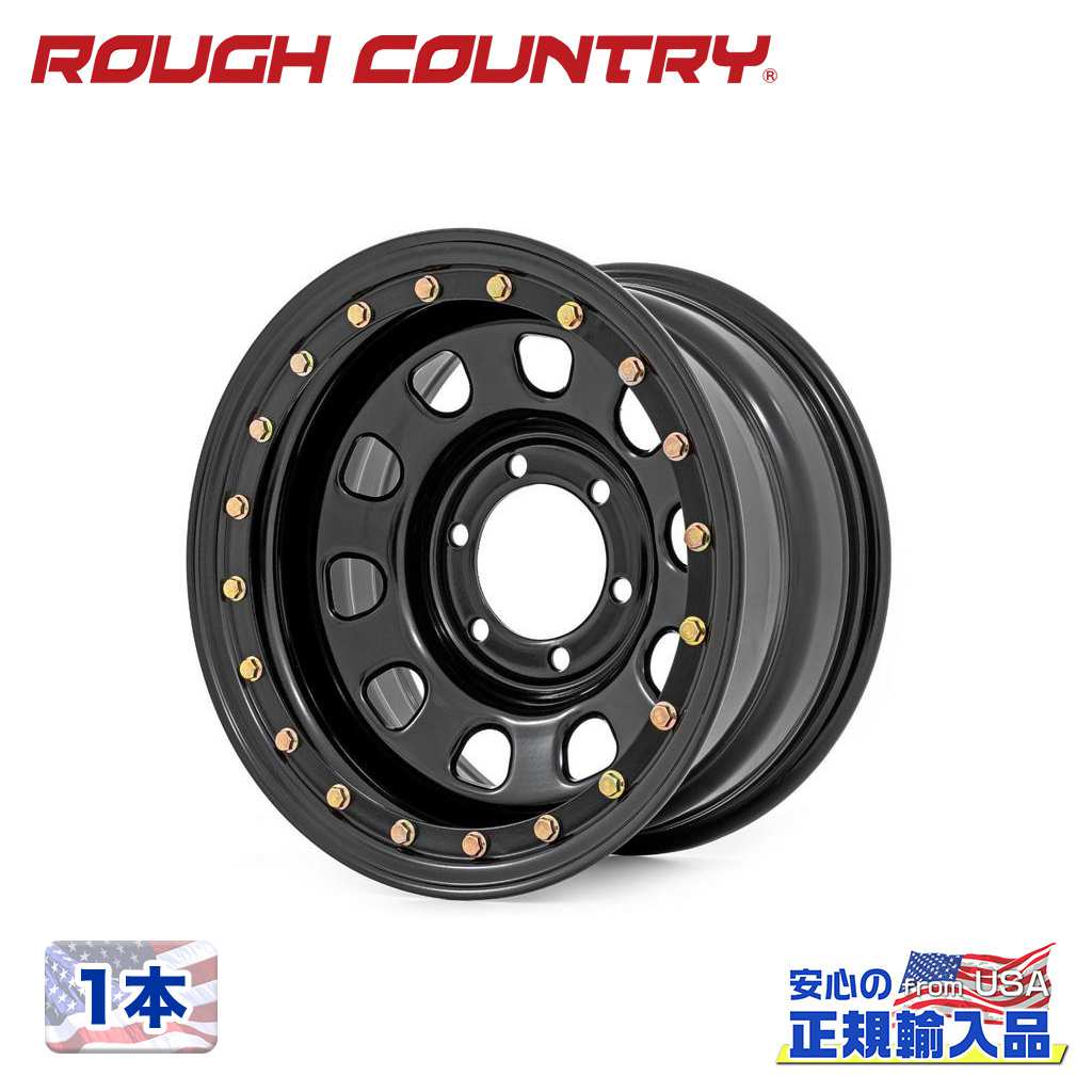 樂天商城 - 【ROUGH COUNTRY 正規品】16インチスチールホイール 1本 Steel Simulated Bead Lock16×8J 6H 139.7 -12 CB107.9ブラック 汎用