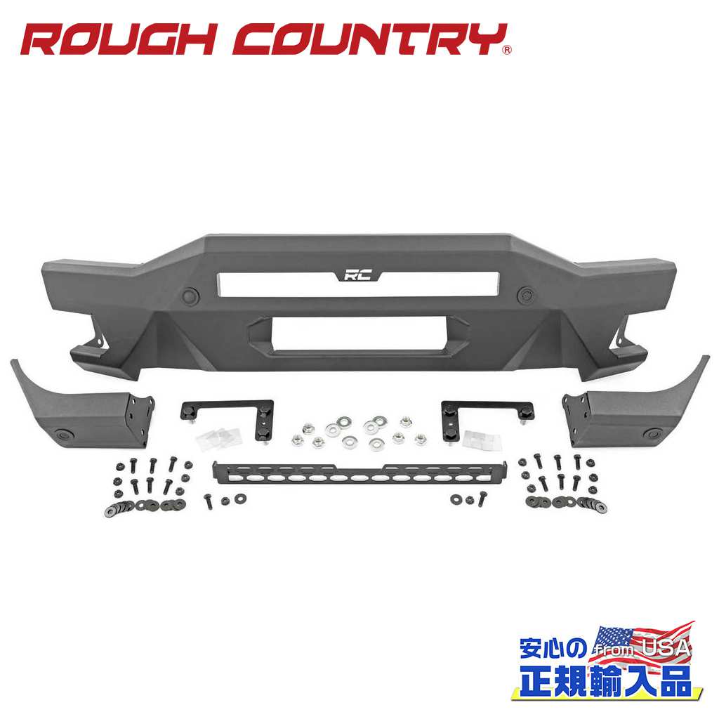 【ROUGH COUNTRY(ラフカントリー)正規代理店】スタッビーウィング フロントバンパー 20インチライトバー ホワイトDRL＆キューブ付きFORD フォード ブロンコ 4WD2021年〜現行