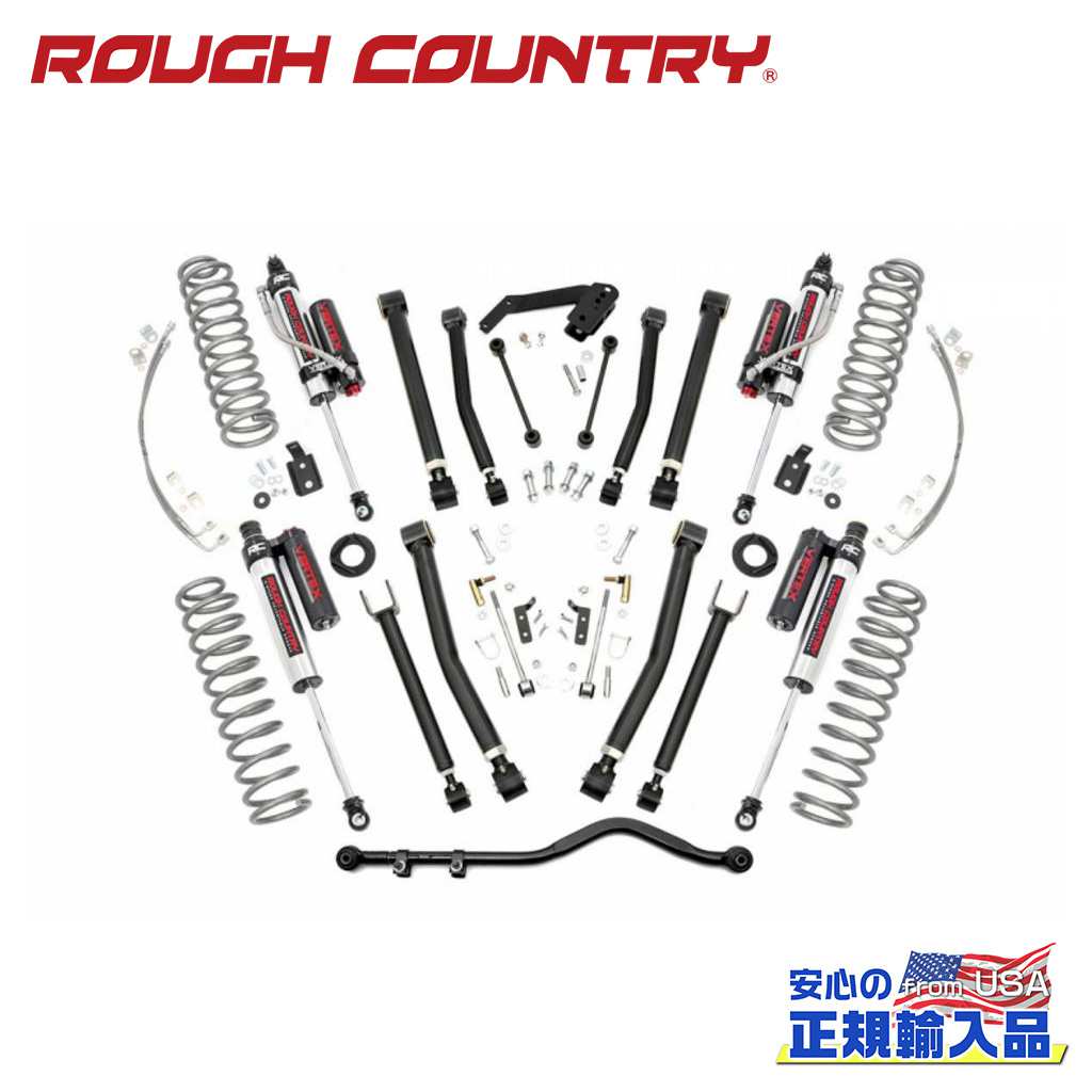 【ROUGH COUNTRY(ラフカントリー)正規輸入総代理店】Xシリーズ 4インチリフトキット Vertexショック＜BR＞Jeep Wrangler ジープ ラングラー JK 2ドア 2007年～2018年