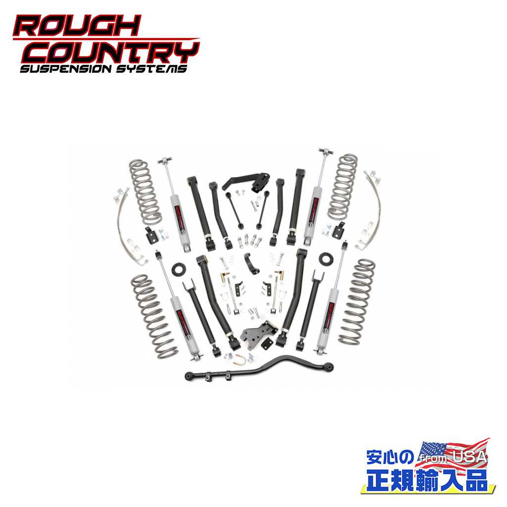 【ROUGH COUNTRY(ラフカントリー)正規輸入総代理店】6インチ(約 15.2cm)リフトキット/サスキット プレミアムN3ショック付きJeep Wrangler ジープ ラングラー JK 4ドア用 2007年〜2018年