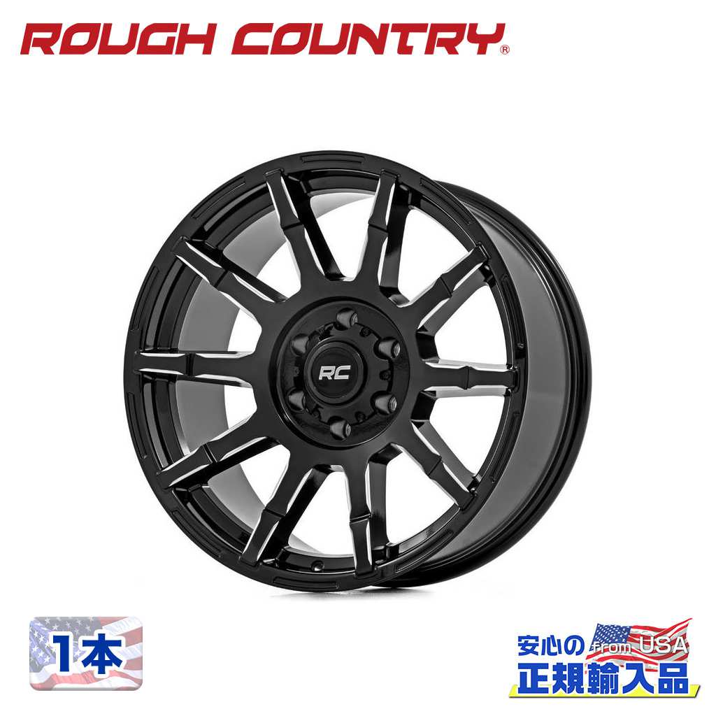 樂天商城 - 【ROUGH COUNTRY 正規品】20インチアルミホイール 1本 83シリーズ20×9J 6H 135 -12 CB105.9グロスブラックマシンド 汎用