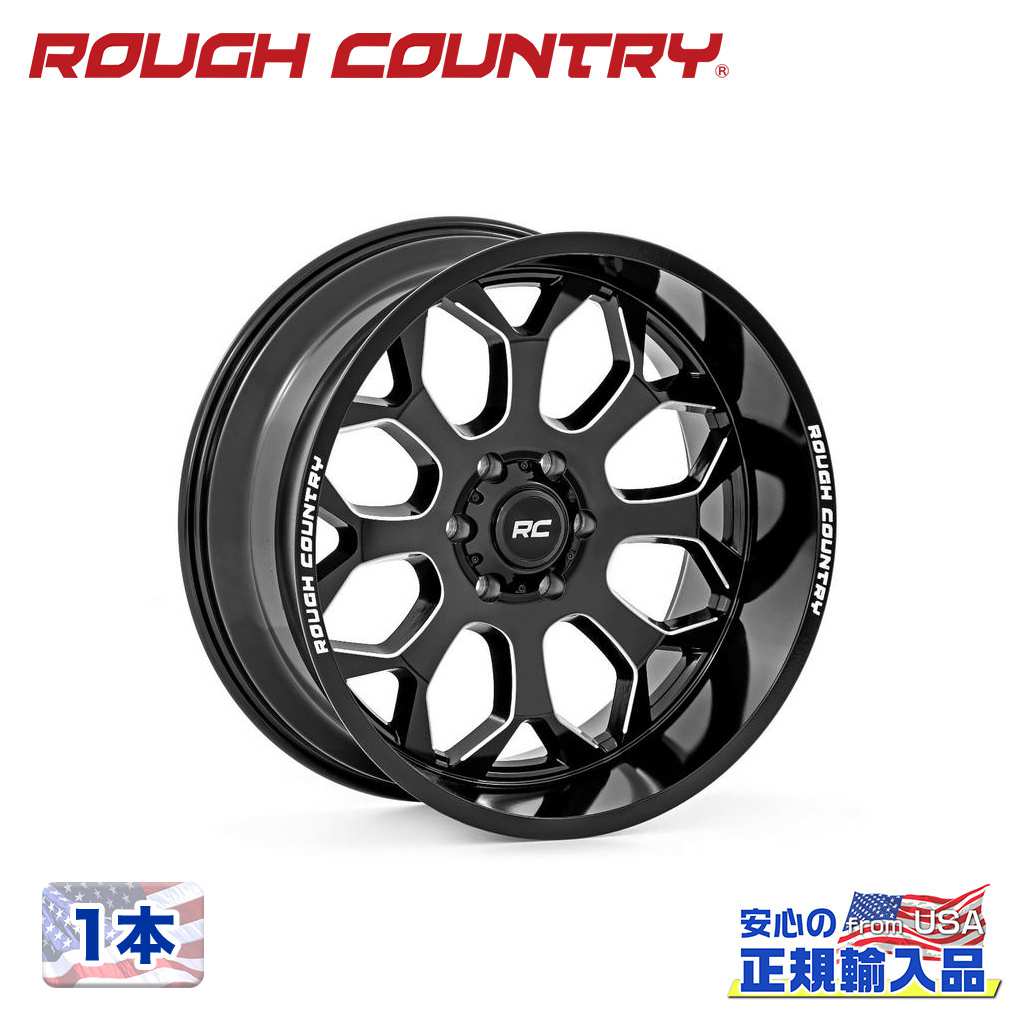 樂天商城 - 【ROUGH COUNTRY(ラフカントリー)正規代理店】20インチアルミホイール 1本96シリーズ ブラックミルド 汎用20×10J 8H 165.1 -19