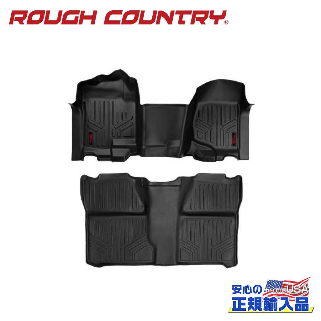 【ROUGH COUNTRY(ラフカントリー)正規輸入総代理店】フロアマット 一台分・ベンチシート用シボレー シルバラード/GMC シエラ1500・2500HD2007年〜2014年