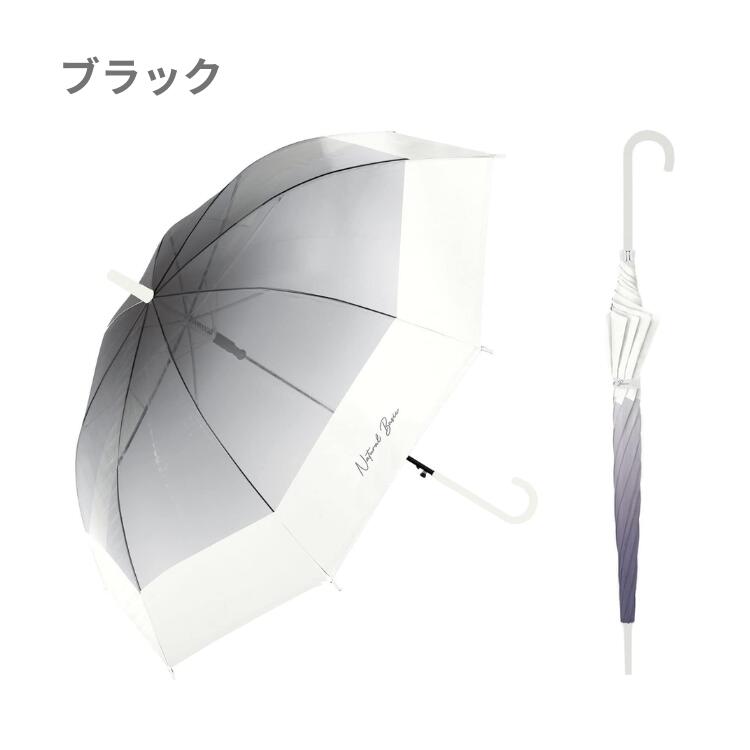 中谷 ビニール傘 グラデーション バイカラー まとめ買い ブルー ジャンプ式 長傘 傘 親骨 60cm グラスファイバー ワンタッチ おしゃれ 大きい 可愛い レディース