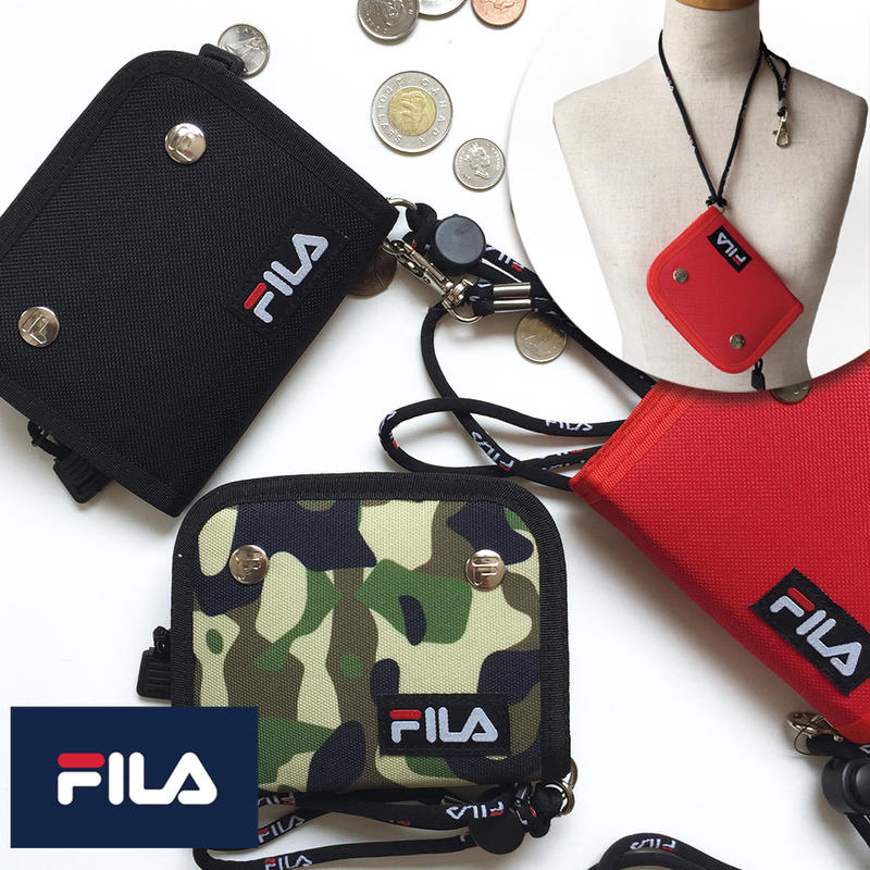 ＼送料無料／FILA フィラ FL112 2つ折り財布 ラウンドファスナーウォレット 折財布 スタッズシリーズ Studs Series フィラ 財布 子供財布 キッズウォレット ブラック レッド カモフラ