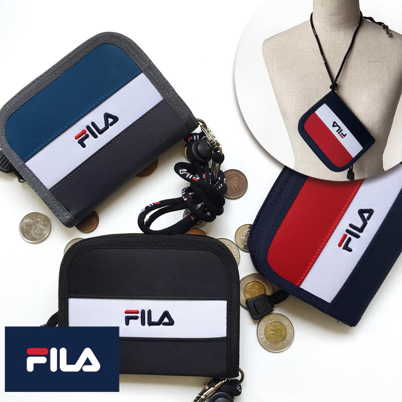 ＼送料無料／FILA フィラ FL122 2つ折り財布 ラウンドファスナーウォレット 折財布 子供財布 キッズウォレット ボーダーシリーズ Border Series フィラ 財布 ブラック ネイビー グレー