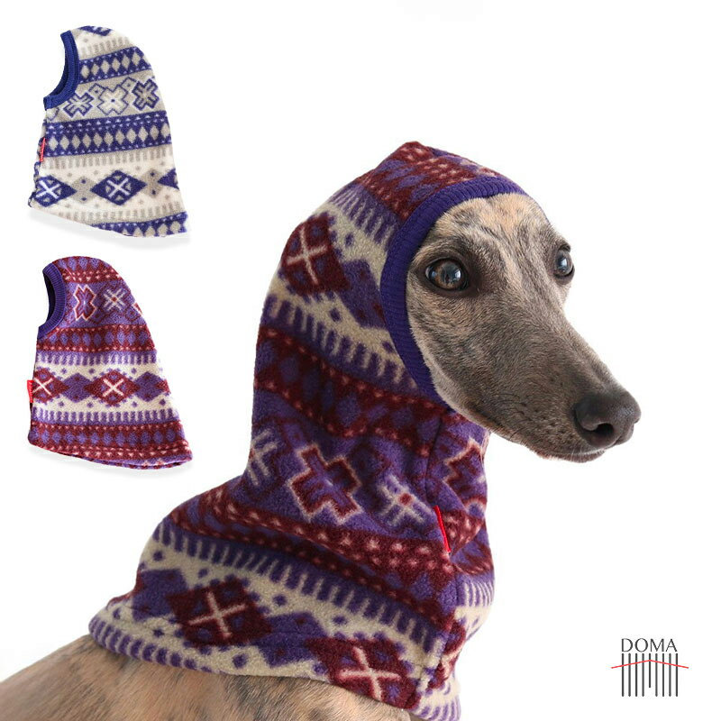 【全商品ポイント5倍】犬 スヌード ネックウォーマー 耳保護 防寒 冬 ノルディック柄 フリース 暖かい ..