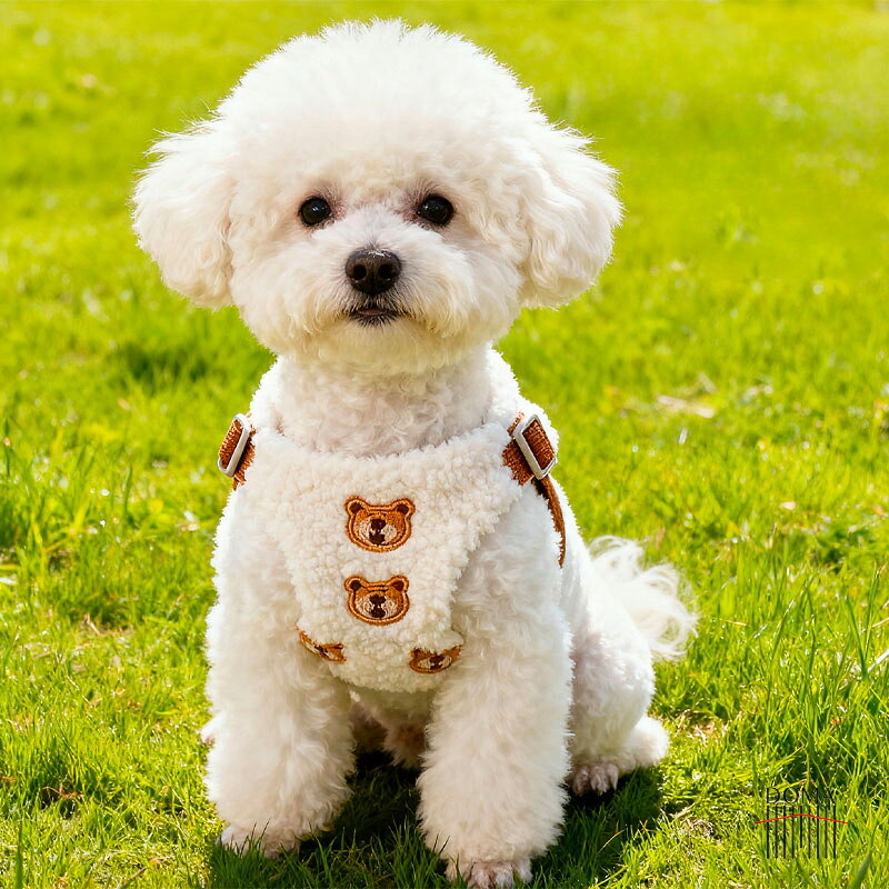 【ふわもこクマさん】 犬 ハーネス リード セット 小型犬 冬用 シープボア クマ 刺...